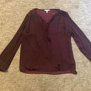 Maurices Silky Plum Long Sleeve with Lace M